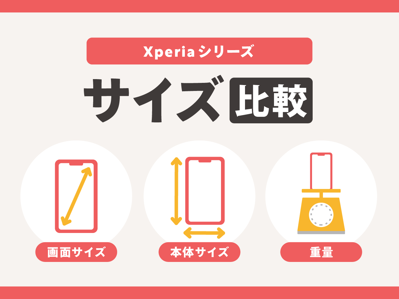 Xperiaシリーズのサイズを比較