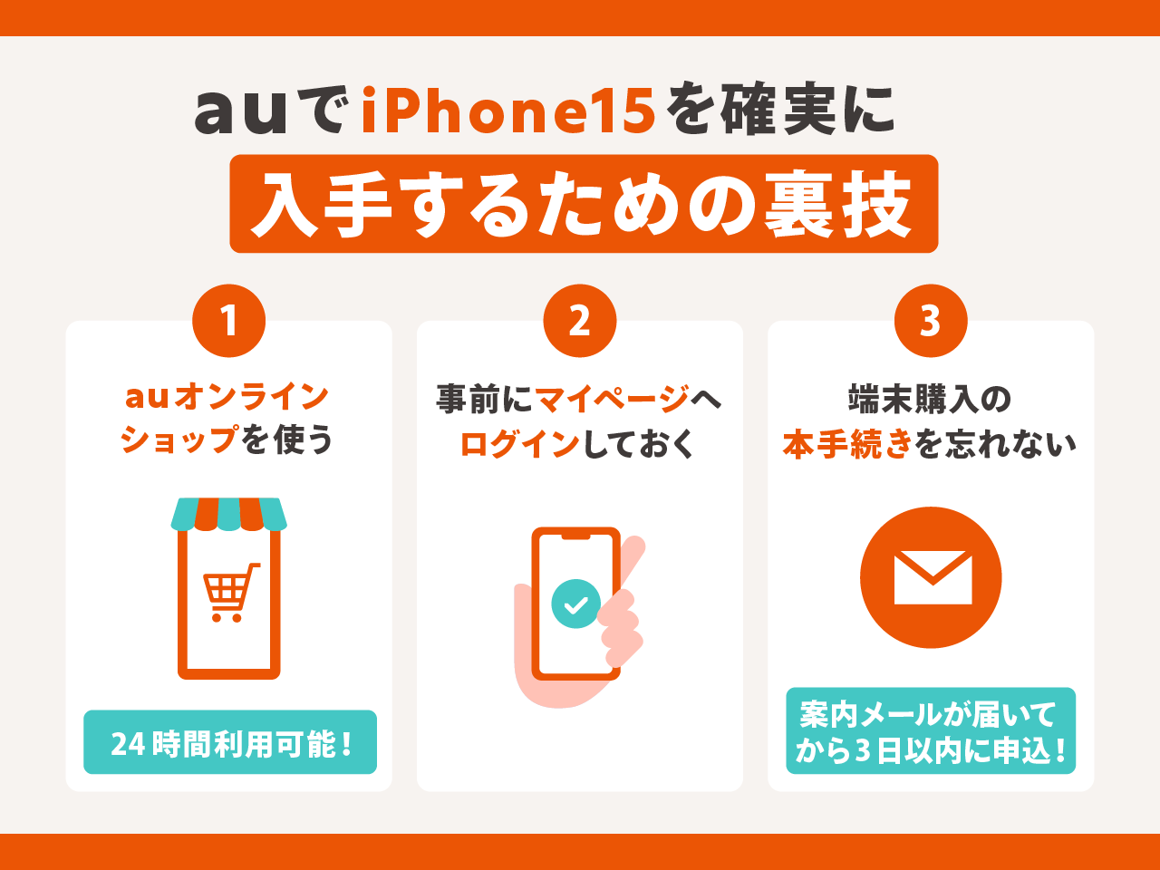 auでiPhone15を確実に入手するための裏技