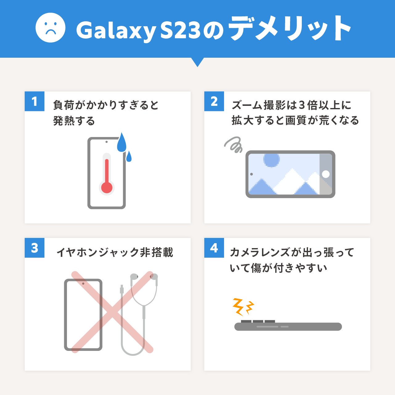 Galaxy S23のデメリット