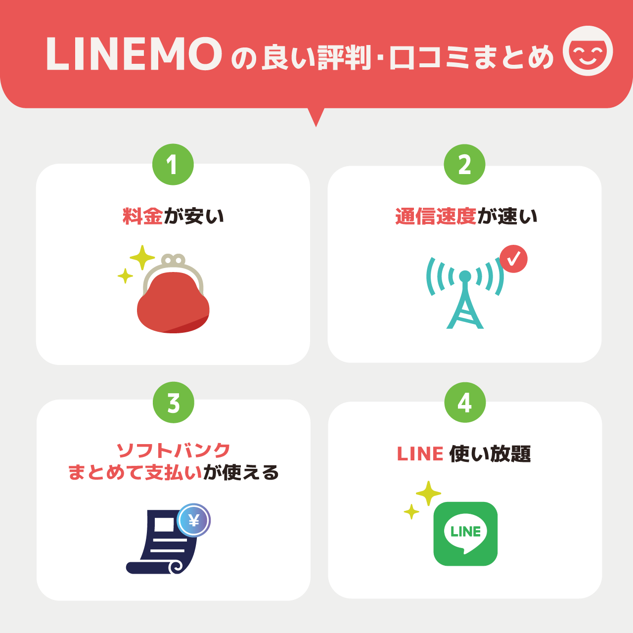 LINEMOの良い評判・口コミまとめ