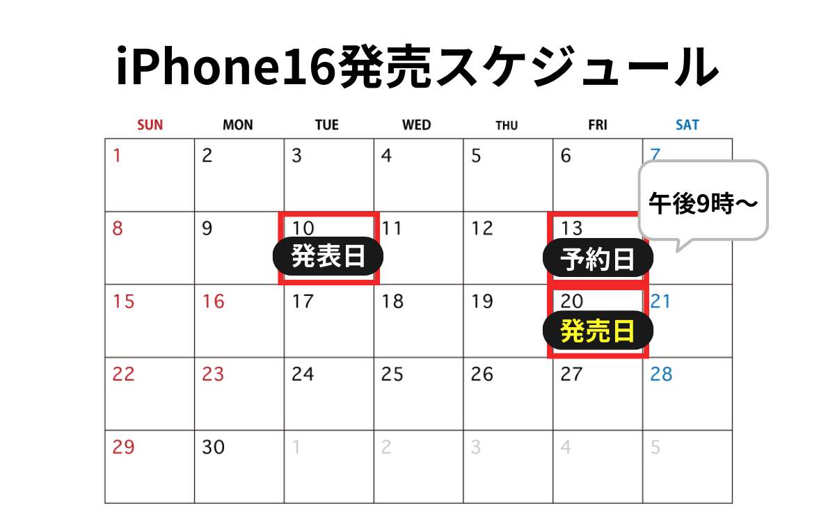 iPhone16の発売スケジュール