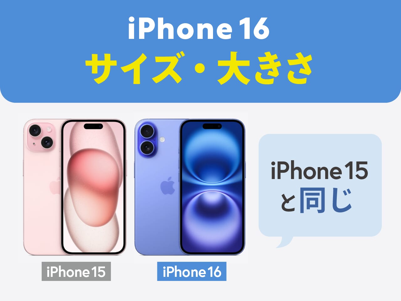 iPhone16のサイズ・大きさ