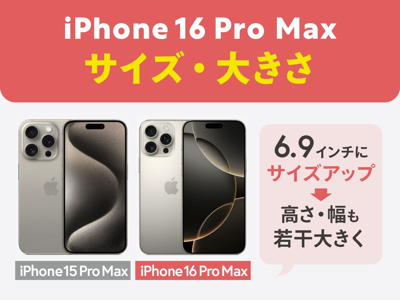 iPhone16 Pro Maxのサイズ・大きさ