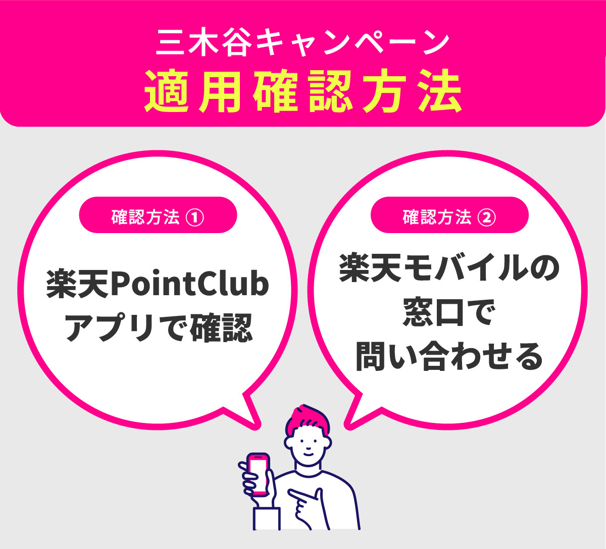 三木谷キャンペーンの適用確認方法