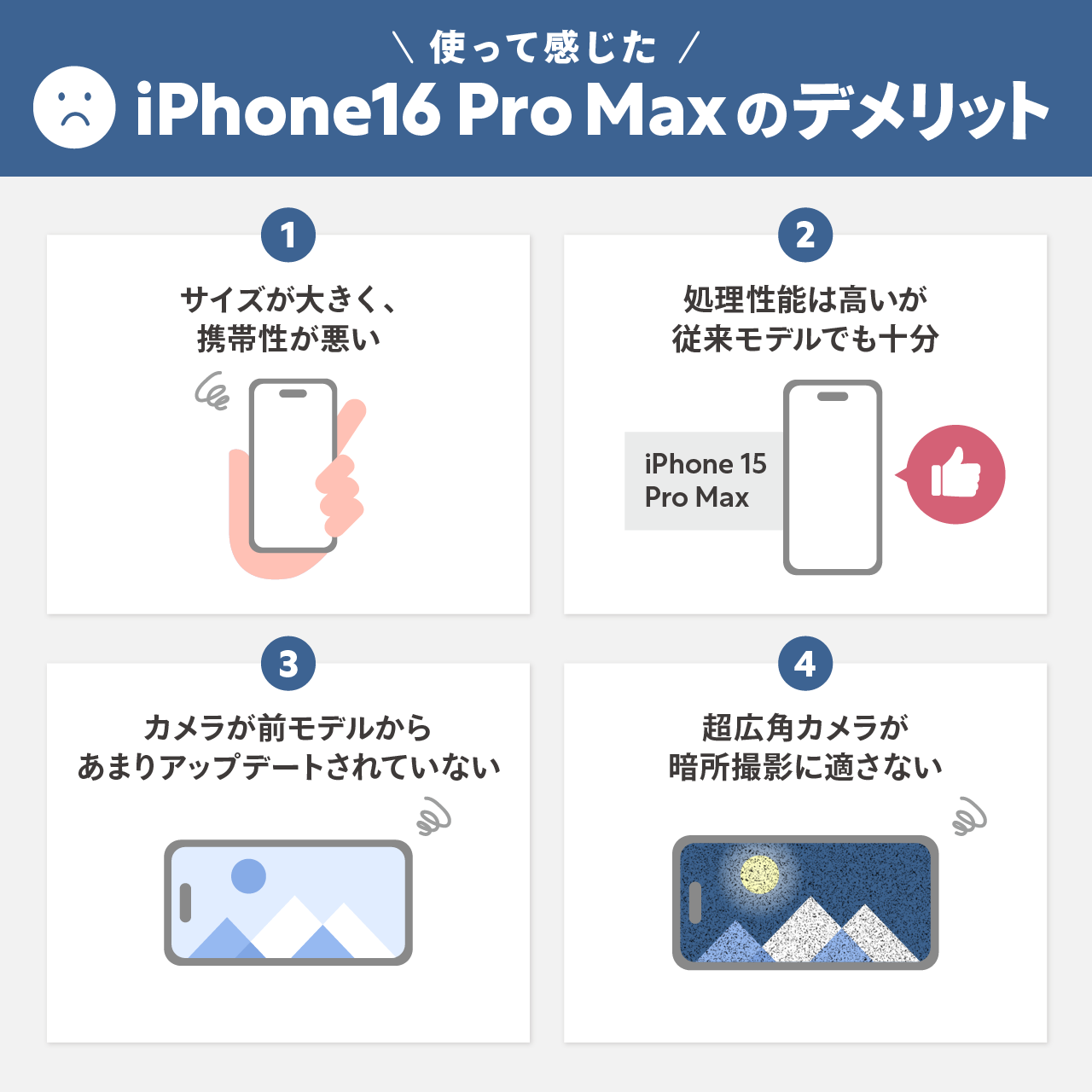 使って感じたiPhone16 Pro Maxのデメリット