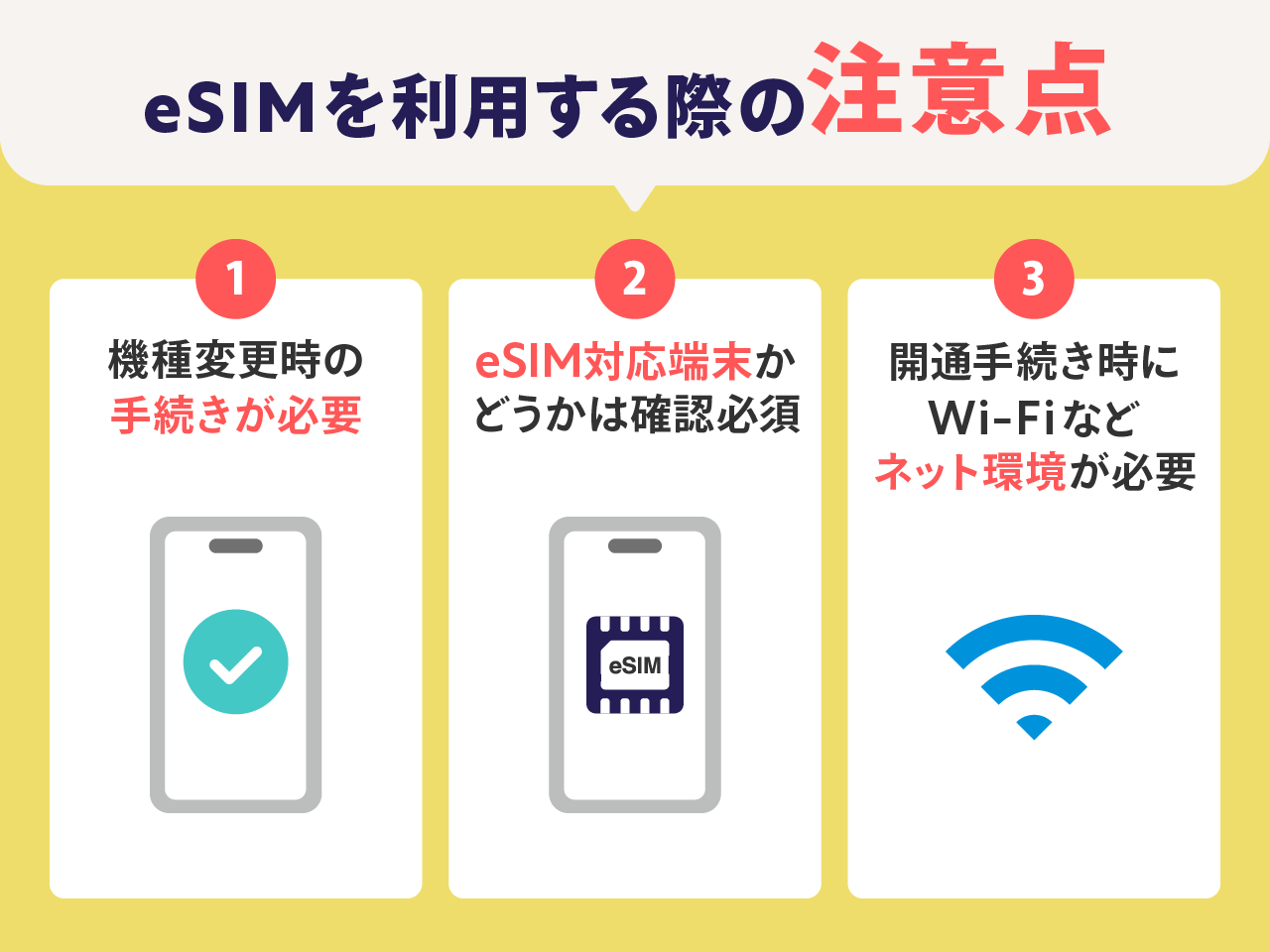eSIMを利用する際の注意点