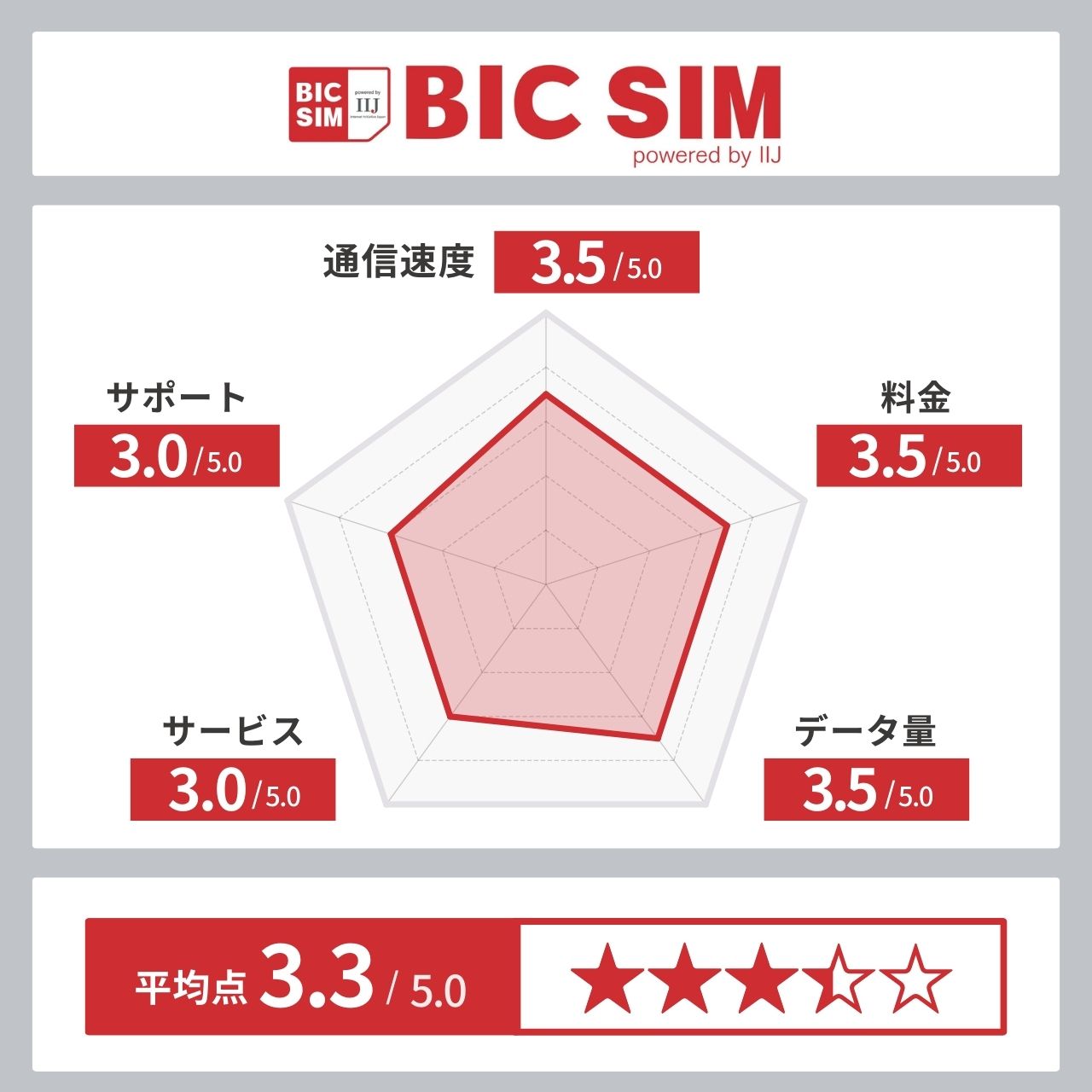 BIC SIMレーダーチャート