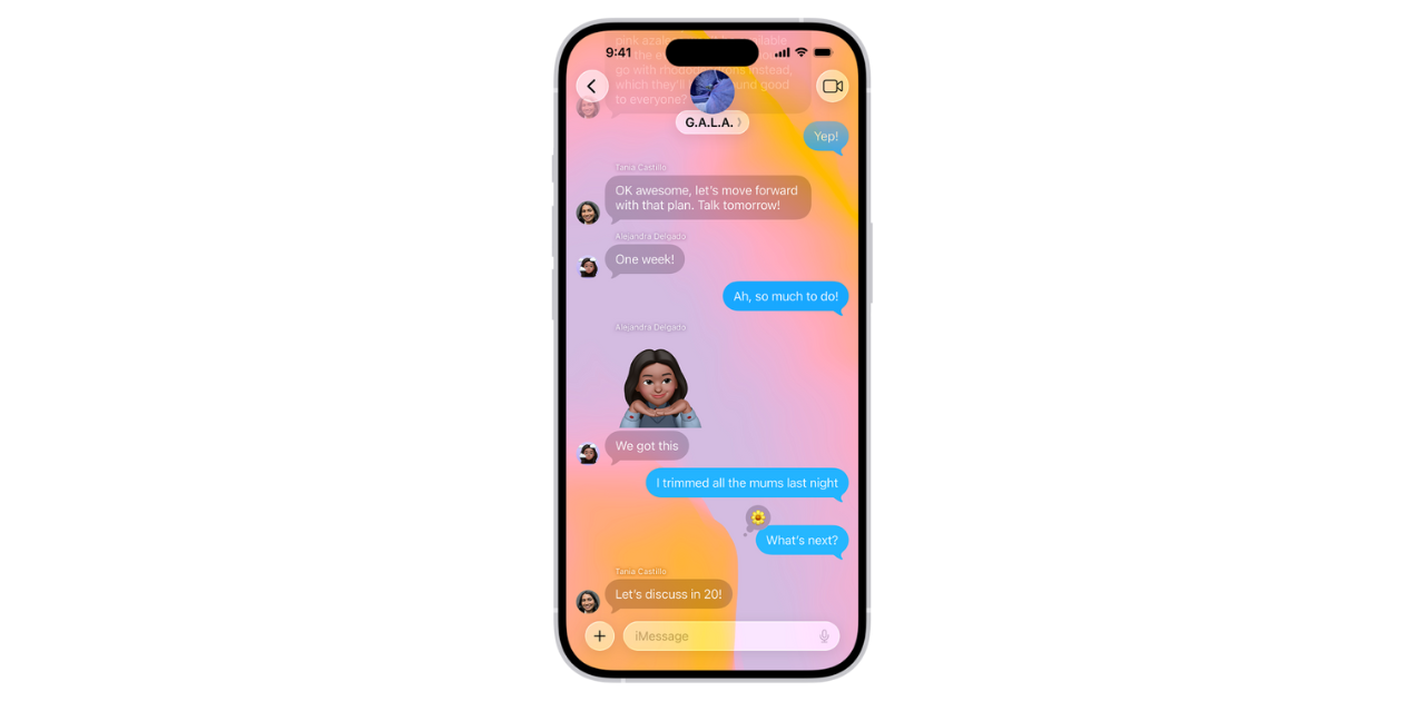 iOS26の新機能　メッセージの背景