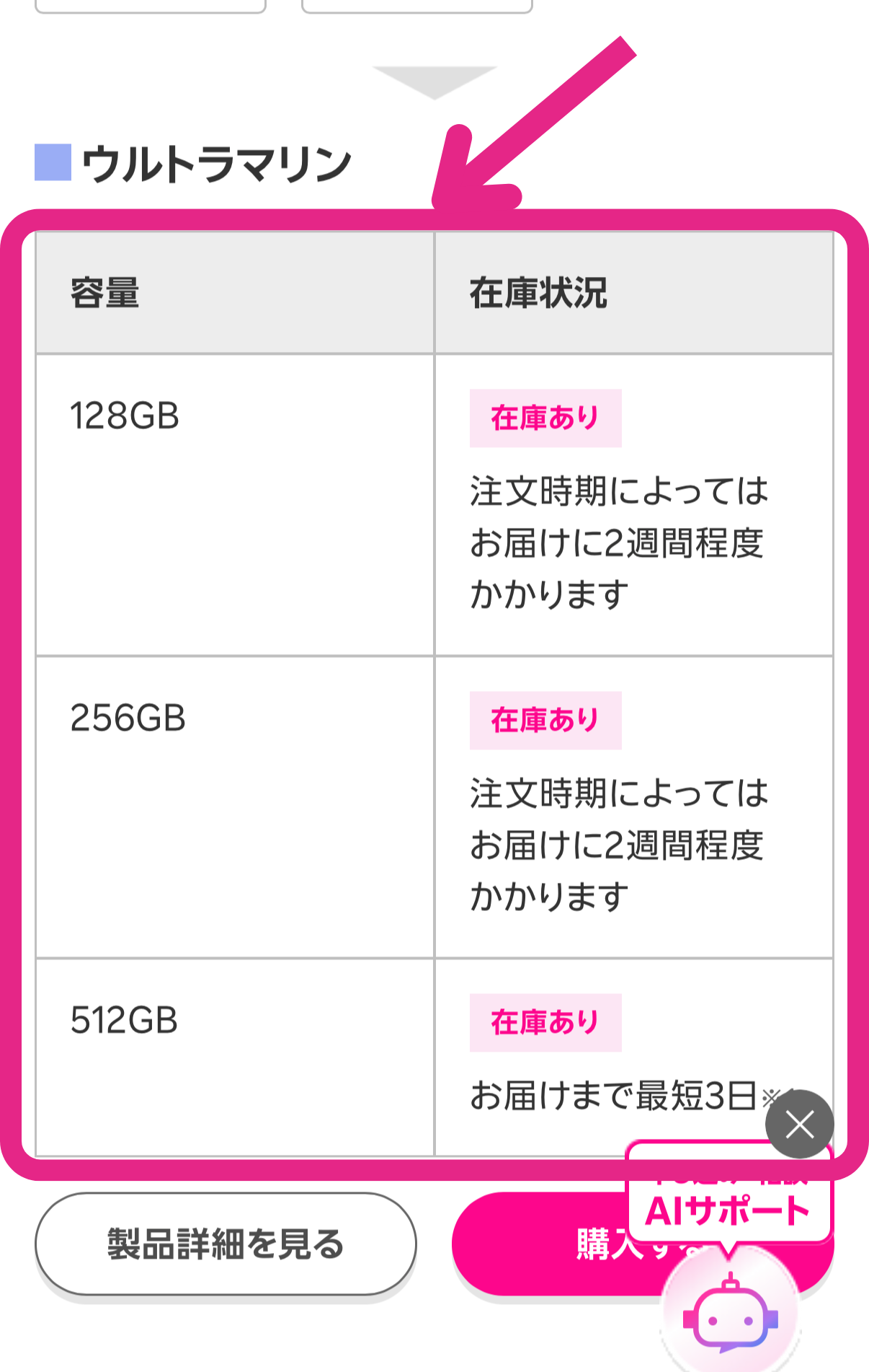 楽天モバイルの在庫確認方法