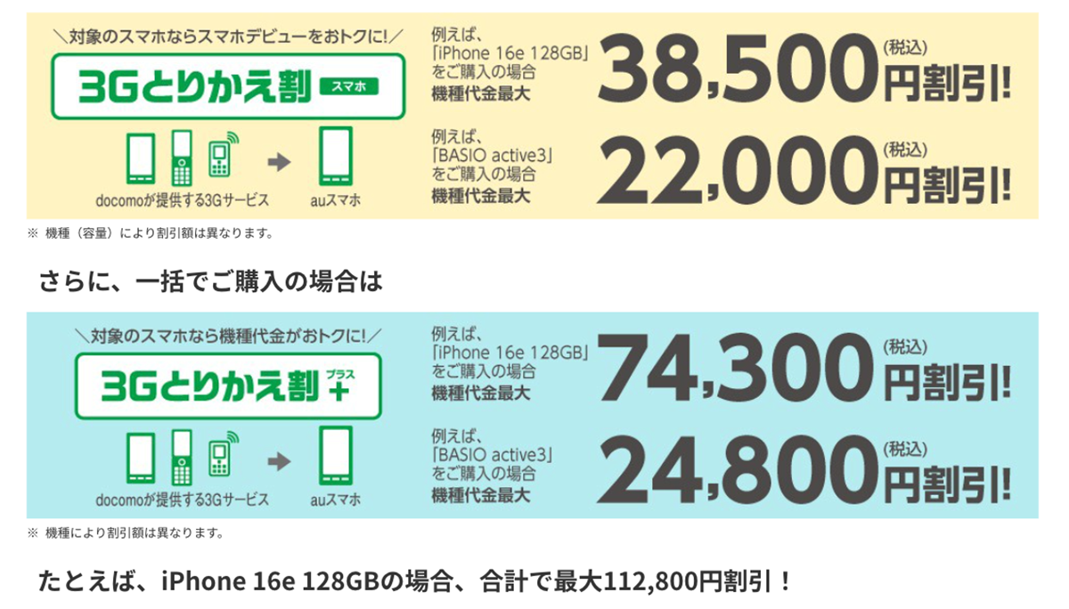 3Gとりかえ割(スマホ)/3Gとりかえ割プラス