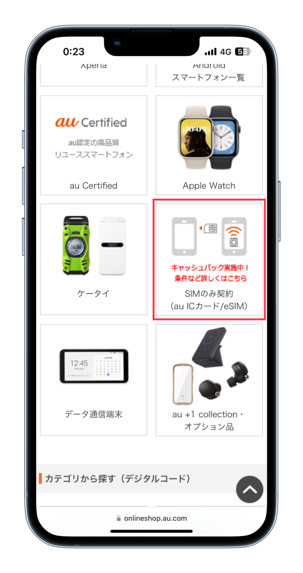 auオンラインショップでSIMのみ契約