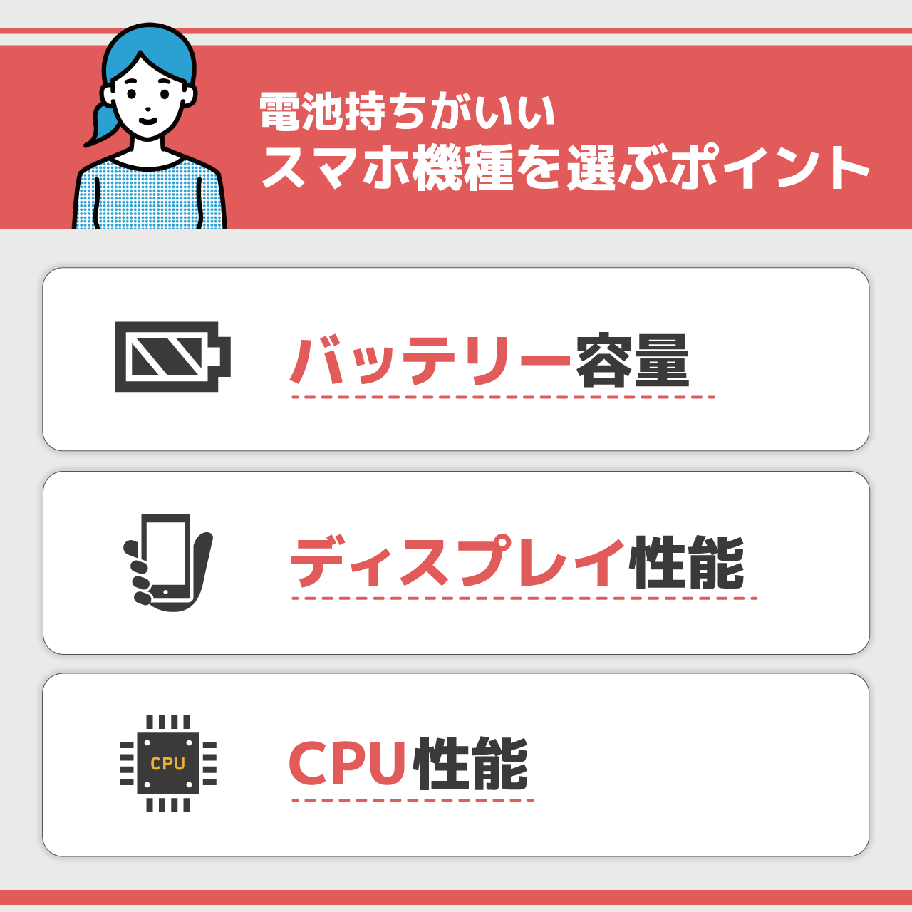 電池持ちがいいスマホ機種を選ぶポイント