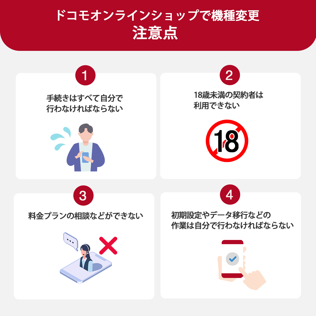 ドコモオンラインショップで機種変更する注意点