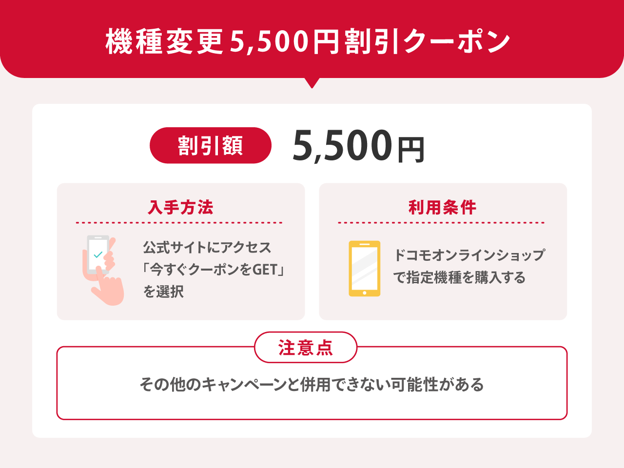機種変更5,500円割引クーポン
