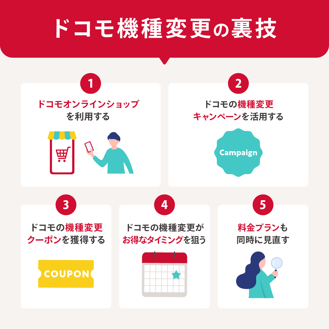 ドコモ機種変更の裏技5つ