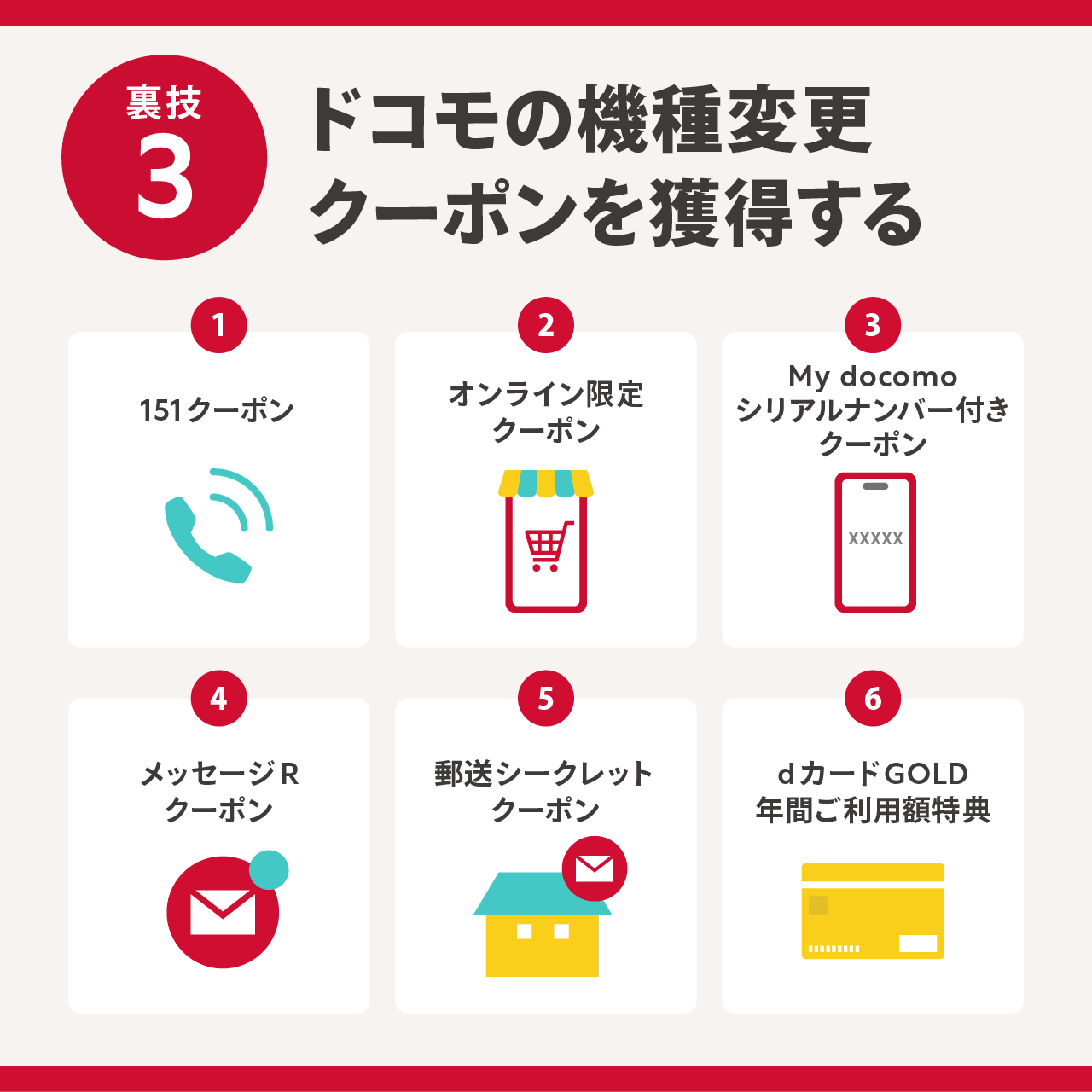 裏技3：ドコモの機種変更クーポンを獲得する