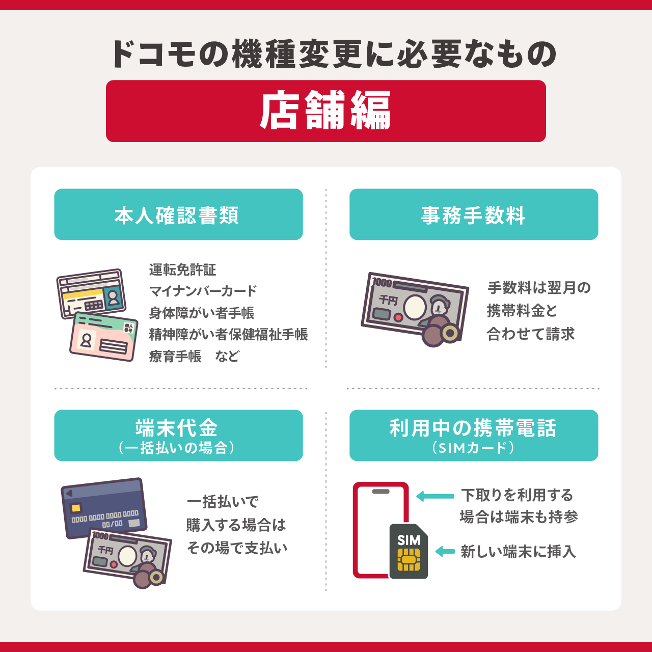 ドコモの機種変更に必要なもの【店舗編】